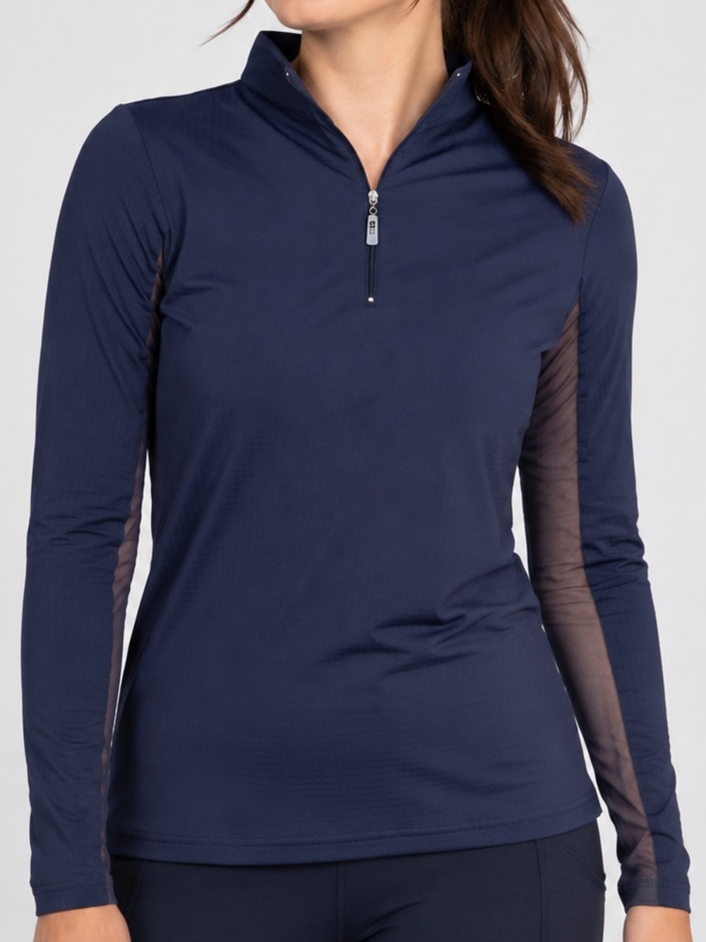 EIS Cool Sun Shirt Long Sleeve 1/4 Zip Navy Blue Equestrian Shirt Size 2X